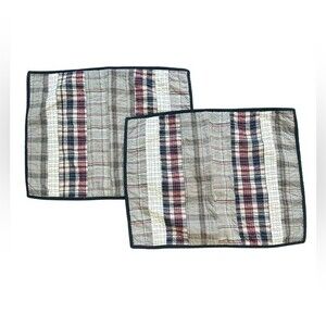Nautica Blue & Gray Quilted Pillow Shams Set of 2